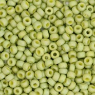 Miyuki seed beads 11/0 - Opaque glazed frosted rainbow olive green 11-4697